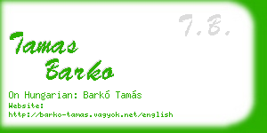 tamas barko business card