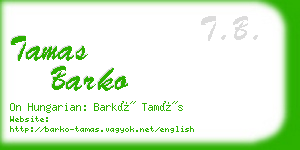 tamas barko business card